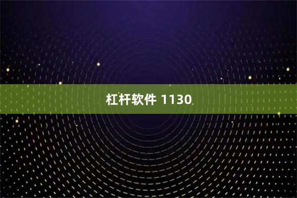 杠杆软件 1130
